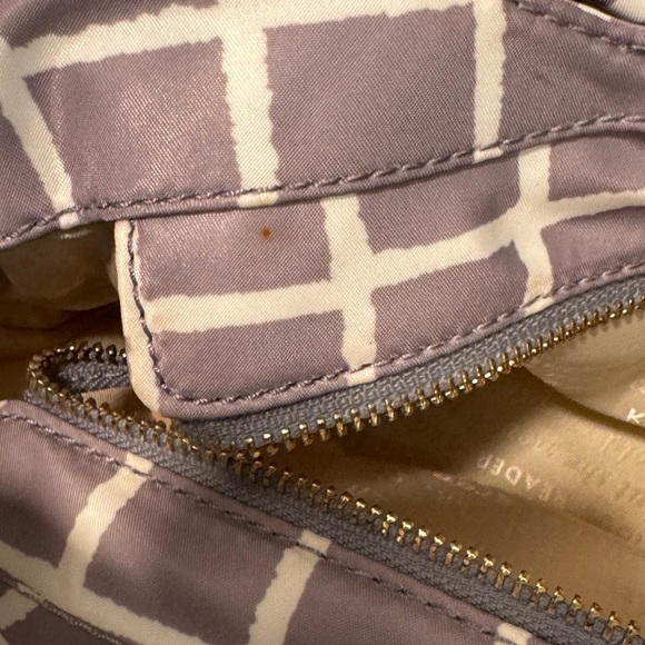 Kate Spade Gray and White Ribbon Nylon Shoulder Bag - Picture 12 of 15